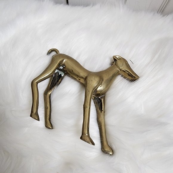 Vintage Solid Brass Mid Century Great Dane - Picture 3 of 6